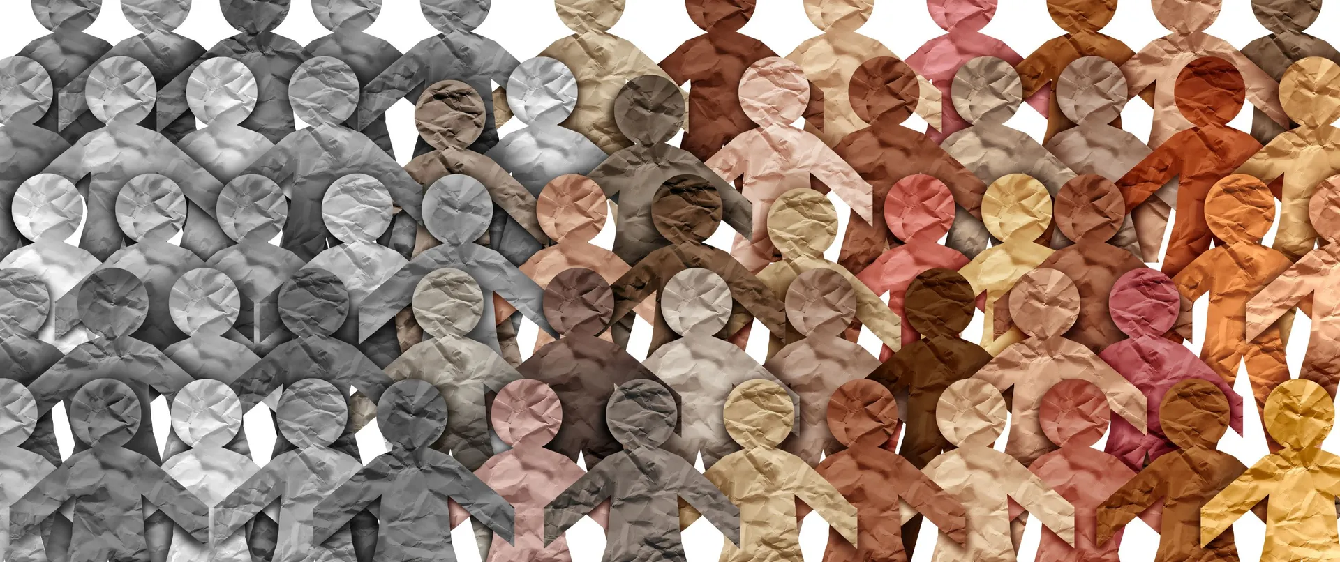 Paper cutout people diversity population society