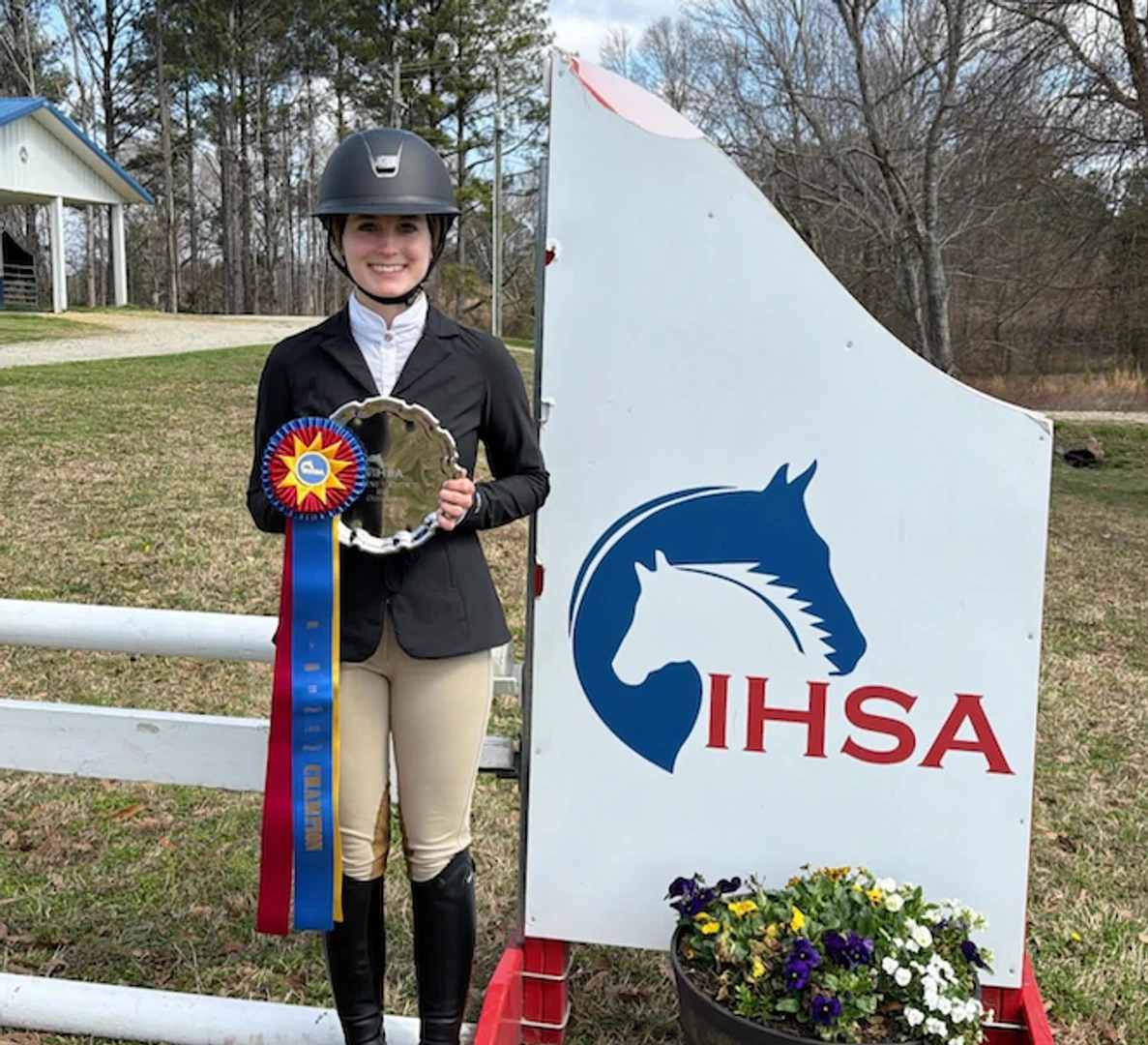 Cubbage stands proud after receiving first place in the Limit Fences category during the regional competition at Lander University.