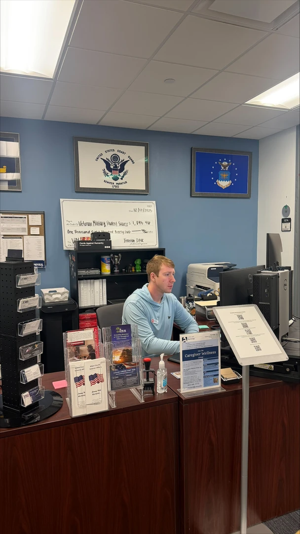 The Office of Veteran and Military Student Success helps military-affiliated students, like Ian Chisholm, take advantage of services and benefits available.