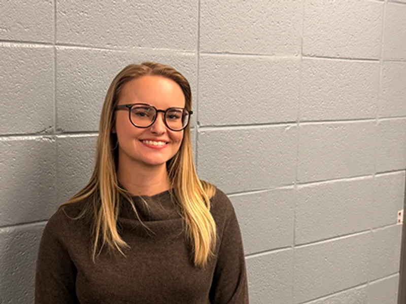 Poet and reporter Erin Weeks, USCA ’23, followed her artistic passions to a poetry showcase in New York City (USCA photo by Caleb Cunningham)