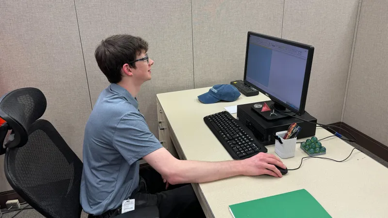 Engineering major Ryan Nelsen on his job at AGY Aiken, a fiberglass manufacturing plant