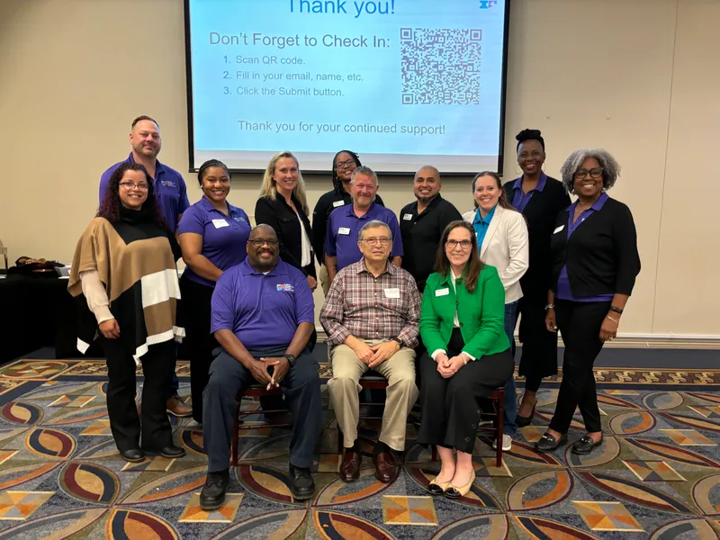 Dr. Terry Whittington, center, with Aiken/Augusta PMI Chapter members.