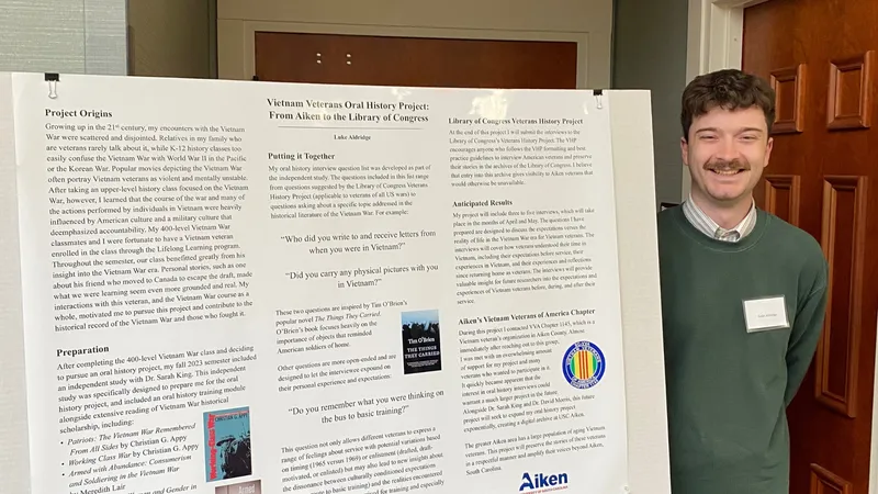 Magellan Scholar Luke Aldridge preserves the stories of Vietnam vets through oral history project.