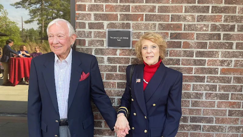 The School of Nursing renames its patio after Aiken residents Jerry and Lynn Bishop in honor of their generous donation to the nursing program.