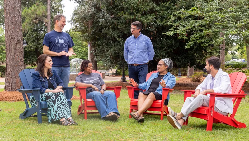 First-year students dive into HSSI A150 at USCA, a dynamic, team-taught course introducing the arts, humanities, and social sciences through the expertise of six professors and the energy of 90 engaged learners.