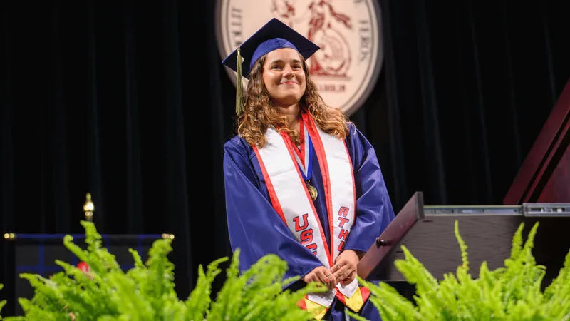 USCA Outstanding Senior Student Ainhoa Colino graduated May 6. Photo Courtesy: Scott Webster Photography