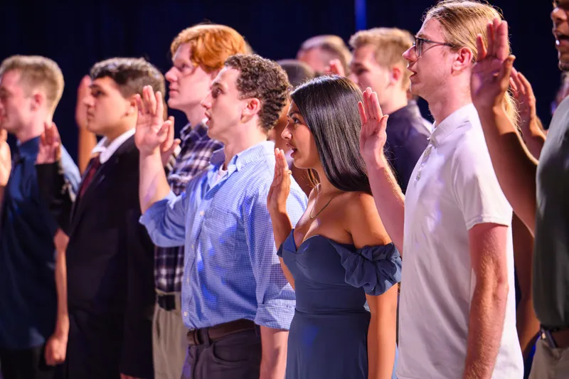 USCA teamed up with Our Community Salutes Midlands South Carolina to sponsor the seventh annual Enlistee Gala, celebrating approximately 40 recruits from Aiken, Barnwell and Edgefield counties, who were sworn into military service. (Photo by Scott Webster)