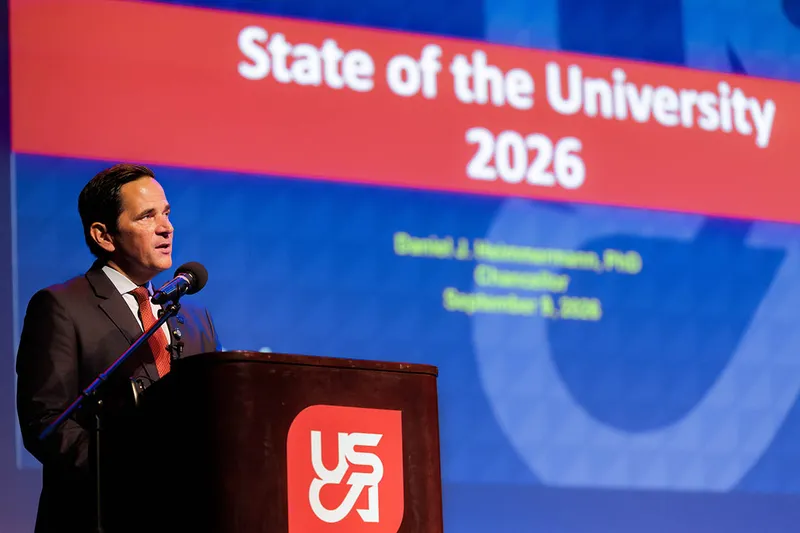 USCA chancellor talks growth and momentum during State of the University Address.