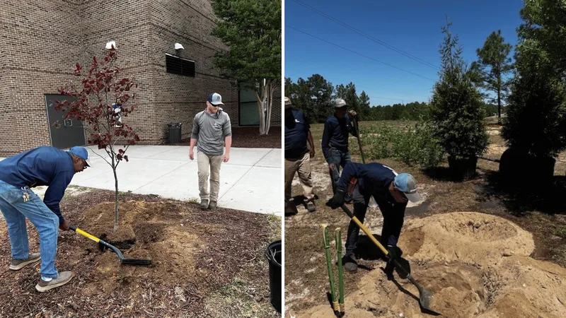 The operations grounds crew celebrated Earth Day on April 22 by planting 12 trees on campus. Photo Credit: Isaac Stumbo
